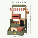 ROBUD Wooden Grocery Store Playset - Starlight Makrket Stall