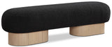 Robertson Luxurious Fabric Bench with Rich Oak Finish - Timeless Art Deco Style for Any Space