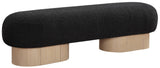 Robertson Luxurious Fabric Bench with Rich Oak Finish - Timeless Art Deco Style for Any Space