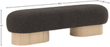 Robertson Luxurious Fabric Bench with Rich Oak Finish - Timeless Art Deco Style for Any Space