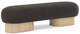 Robertson Luxurious Fabric Bench with Rich Oak Finish - Timeless Art Deco Style for Any Space