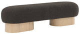 Robertson Luxurious Fabric Bench with Rich Oak Finish - Timeless Art Deco Style for Any Space