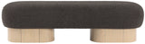 Robertson Luxurious Fabric Bench with Rich Oak Finish - Timeless Art Deco Style for Any Space