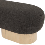 Robertson Luxurious Fabric Bench with Rich Oak Finish - Timeless Art Deco Style for Any Space