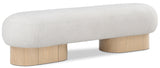 Robertson Luxurious Fabric Bench with Rich Oak Finish - Timeless Art Deco Style for Any Space
