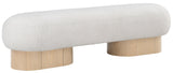 Robertson Luxurious Fabric Bench with Rich Oak Finish - Timeless Art Deco Style for Any Space