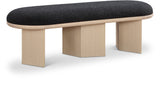 Wilshire Bench: Elegant Boucle Fabric Seating with Natural Oak Finish for Stylish Home Décor