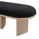 Wilshire Bench: Elegant Boucle Fabric Seating with Natural Oak Finish for Stylish Home Décor