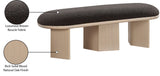 Wilshire Bench: Elegant Boucle Fabric Seating with Natural Oak Finish for Stylish Home Décor
