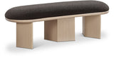 Wilshire Bench: Elegant Boucle Fabric Seating with Natural Oak Finish for Stylish Home Décor