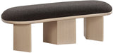 Wilshire Bench: Elegant Boucle Fabric Seating with Natural Oak Finish for Stylish Home Décor