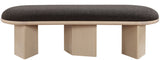 Wilshire Bench: Elegant Boucle Fabric Seating with Natural Oak Finish for Stylish Home Décor