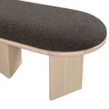 Wilshire Bench: Elegant Boucle Fabric Seating with Natural Oak Finish for Stylish Home Décor