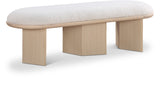 Wilshire Bench: Elegant Boucle Fabric Seating with Natural Oak Finish for Stylish Home Décor