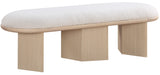 Wilshire Bench: Elegant Boucle Fabric Seating with Natural Oak Finish for Stylish Home Décor