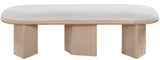 Wilshire Bench: Elegant Boucle Fabric Seating with Natural Oak Finish for Stylish Home Décor