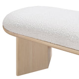 Wilshire Bench: Elegant Boucle Fabric Seating with Natural Oak Finish for Stylish Home Décor