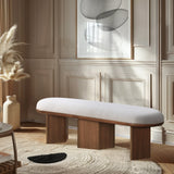 Wilshire Bench - Elegant Art Deco Design with Plush Comfort and Rich Walnut Finish for Any Space