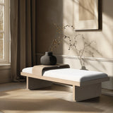 Arlington Bench: Stylish Mid-Century Modern Design with Solid Wood Base and Moveable Tray for Versatility