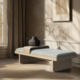 Arlington Bench: Stylish Mid-Century Modern Design with Solid Wood Base and Moveable Tray for Versatility