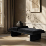 Arlington Bench - Luxurious Chenille Upholstered Seating with Sliding Tray for Modern Spaces