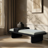 Arlington Bench - Luxurious Chenille Upholstered Seating with Sliding Tray for Modern Spaces