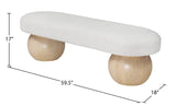 Bowie Boucle Fabric Bench – Luxurious Art Deco Design with Natural Ash Wood Legs for Elegant Spaces