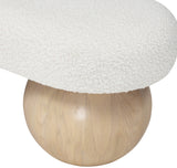 Bowie Boucle Fabric Bench – Luxurious Art Deco Design with Natural Ash Wood Legs for Elegant Spaces