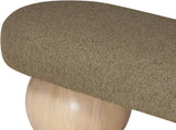 Bowie Boucle Fabric Bench – Luxurious Art Deco Design with Natural Ash Wood Legs for Elegant Spaces