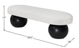 Bowie Boucle Fabric Bench - Luxurious Art Deco Seating with Elegant Solid Ash Wood Legs for Home Decor