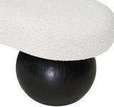 Bowie Boucle Fabric Bench - Luxurious Art Deco Seating with Elegant Solid Ash Wood Legs for Home Decor