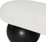 Bowie Boucle Fabric Bench - Luxurious Art Deco Seating with Elegant Solid Ash Wood Legs for Home Decor