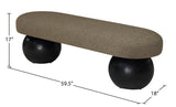 Bowie Boucle Fabric Bench - Luxurious Art Deco Seating with Elegant Solid Ash Wood Legs for Home Decor
