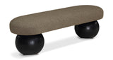 Bowie Boucle Fabric Bench - Luxurious Art Deco Seating with Elegant Solid Ash Wood Legs for Home Decor