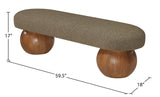 Bowie Boucle Fabric Bench - Luxurious Art Deco Accent with Walnut Legs for Elegant Home Decor