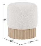 Veranda Boucle Fabric Upholstered Stool