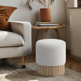 Veranda Boucle Fabric Upholstered Stool