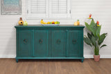 4 Doors Capri Console - Hand-Distressed Rustic Wood Furniture
