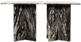 Verona Dining Table - Handcrafted Black Marble with Unique Base for Timeless Elegance and Style