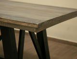 Loft Brown Rectangular Counter Dining Table | Hand-Stained Pine
