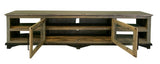 2 Door 93" TV Stand | Loft Brown Pine Wood Collection