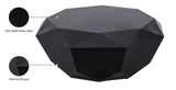 Gemma Unique Diamond Shape Coffee Table in Matte Black Steel - Contemporary Design for Modern Homes