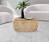 Priya Contemporary Aluminum Coffee Table with Intricate Design for a Stunning Living Room Accent