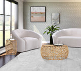 Priya Contemporary Aluminum Coffee Table with Intricate Design for a Stunning Living Room Accent