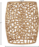 Priya Contemporary Aluminum End Table with Intricate Scrollwork Design for Modern Living Spaces