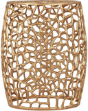 Priya Contemporary Aluminum End Table with Intricate Scrollwork Design for Modern Living Spaces