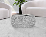 Priya Contemporary Aluminum Coffee Table with Intricate Design for a Stunning Living Room Accent