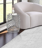 Priya Contemporary Aluminum End Table with Intricate Scrollwork Design for Modern Living Spaces