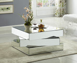 Haven Mirrored Coffee Table - Modern Geometric Design, Triple-Stacked Sculpture for Chic Living Spaces