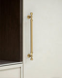 DESIGN2288 Antique Brass Cabinet Pulls | Modern Retro Ball-Top Handles for Kitchen Cabinets, 7.5"